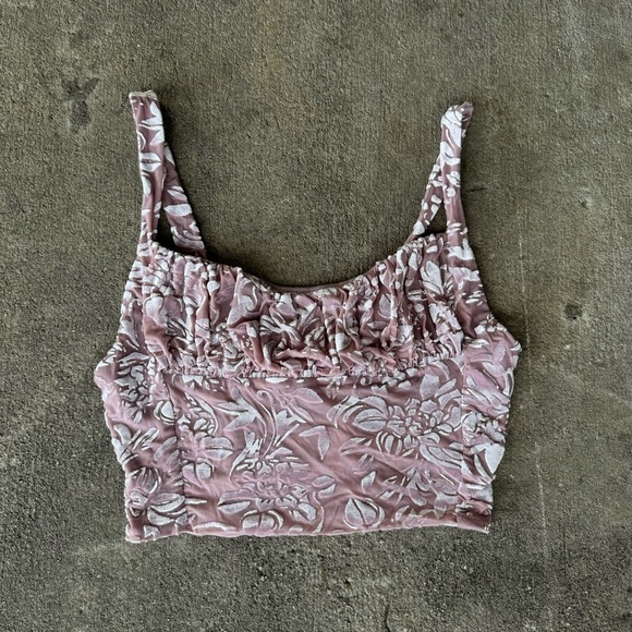 Urban Outfitters Clara Ruched Floral Corset Bustier Tank‎ Top Size Small - Picture 1 of 2